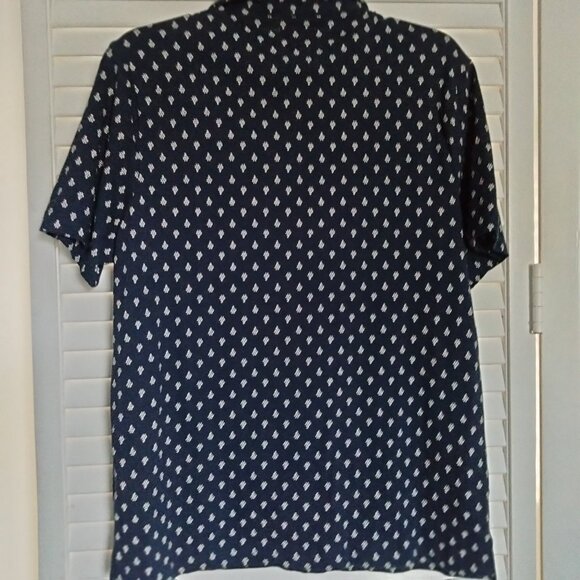 Navy and White Goodfellow polo shirt with tags size L - Picture 3 of 4
